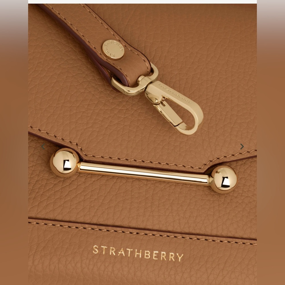 Strathberry Mosaic Nano Crossbody Bag In Caramel - Picture 6 of 16
